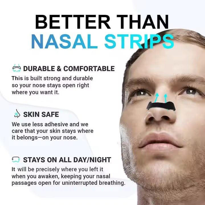 Magnetic Nasal Strips for Breathing, Anti Snoring Nose Clip, Instant Relief From Snoring, 15 Count (Multi) - My Store